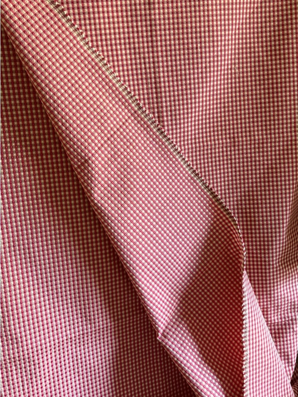 1 1/2 Yard of Vintage  Laura Ashley Red and White tiny check fabric